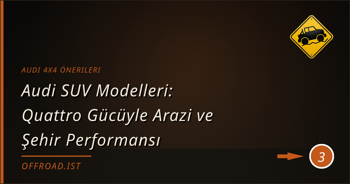 audi 4x4 önerileri - Audi SUV Modelleri: Quattro Gücüyle Arazi ve Şehir Performansı