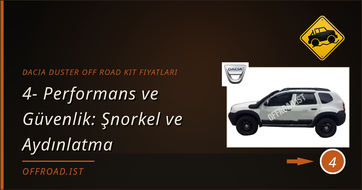dacia duster off road kit fiyatları - 4- Performans ve Güvenlik: Şnorkel ve Aydınlatma