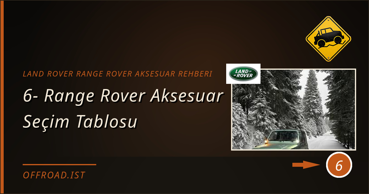 land rover range rover aksesuar rehberi - 6- Range Rover Aksesuar Seçim Tablosu