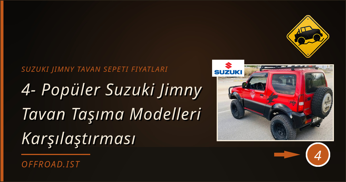 suzuki jimny tavan sepeti fiyatları - 4- Popüler Suzuki Jimny Tavan Taşıma Modelleri Karşılaştırması
