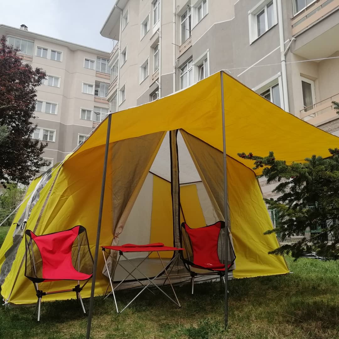 2 odalı kamp çadırı 13,5 M²  Ağırlık: 15 kg