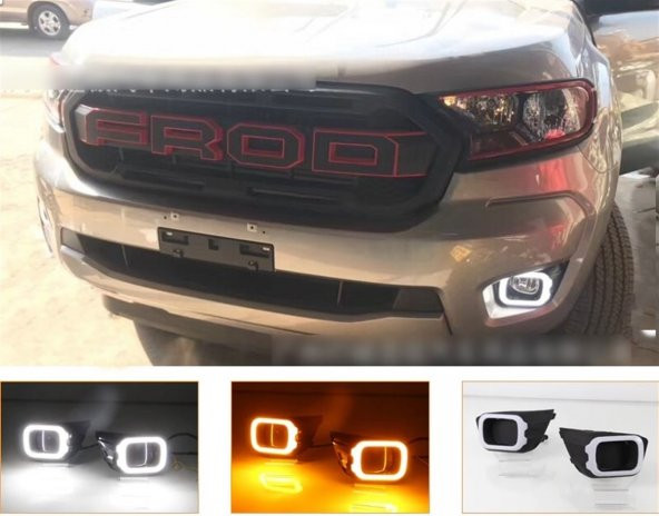 Ford Ranger Sis Lambası çerçevesi Ledli Sinyalli 2019 - 2021 T8 Uyumlu