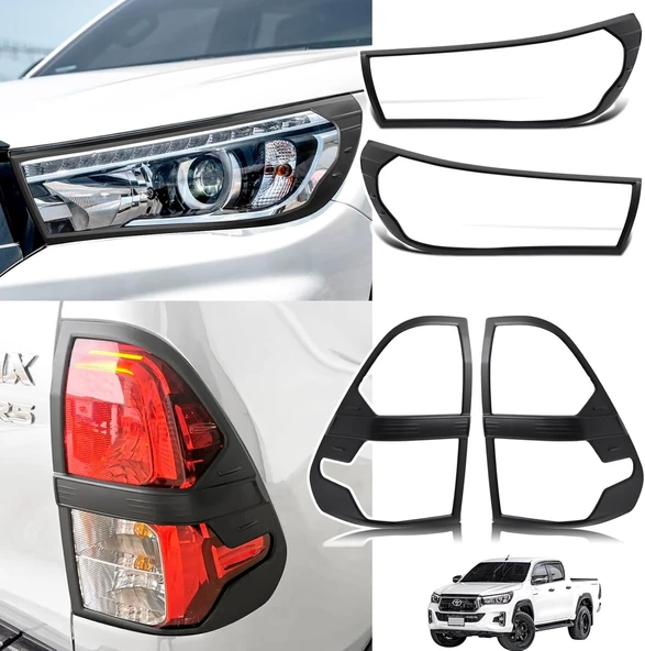 Arka Stop çerçevesi Far Çerçevesi Seti SiyahToyota Hilux 2015-2019 4wd lere Uygundur