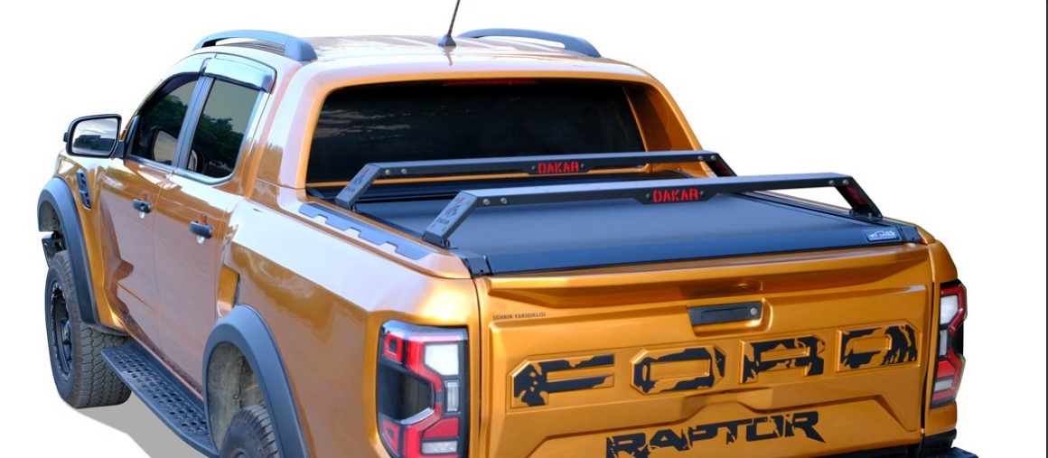 Ford Ranger Dakar Kasa Üstü Ara Atkı 2 Parça Siyah 130-177cm 2023 ve Sonrası