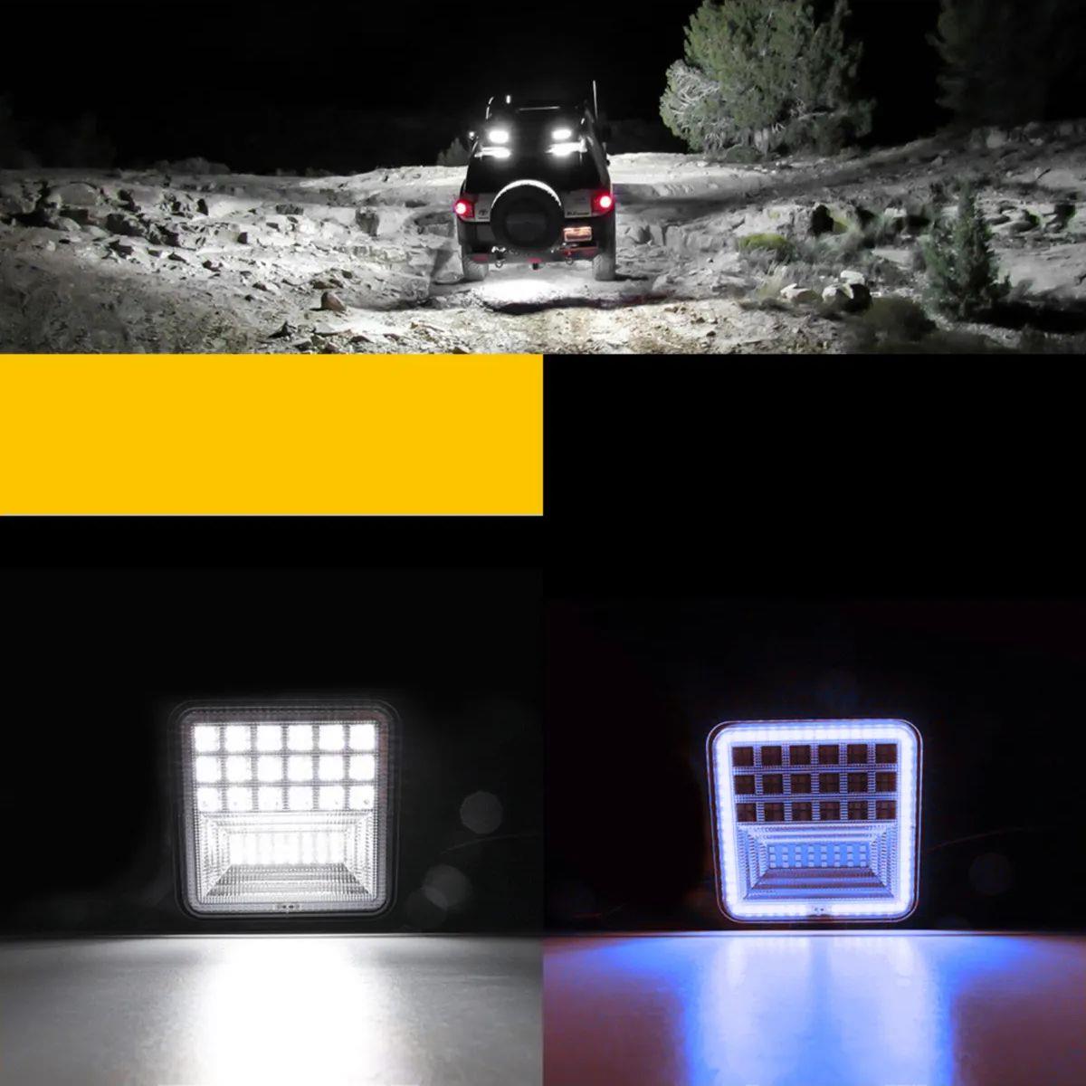 ASTRA LED Off Road 12-24 Volt Kare Sis Farı DRL MAVİ 4 inç 126 W Oto Çalışma Lambası