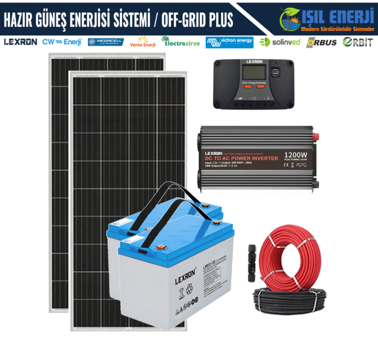 Hazır Güneş Enerjisi Sistemi - Karavan/bağ Evi Paketi - Off-grıd Plus - 2688wh